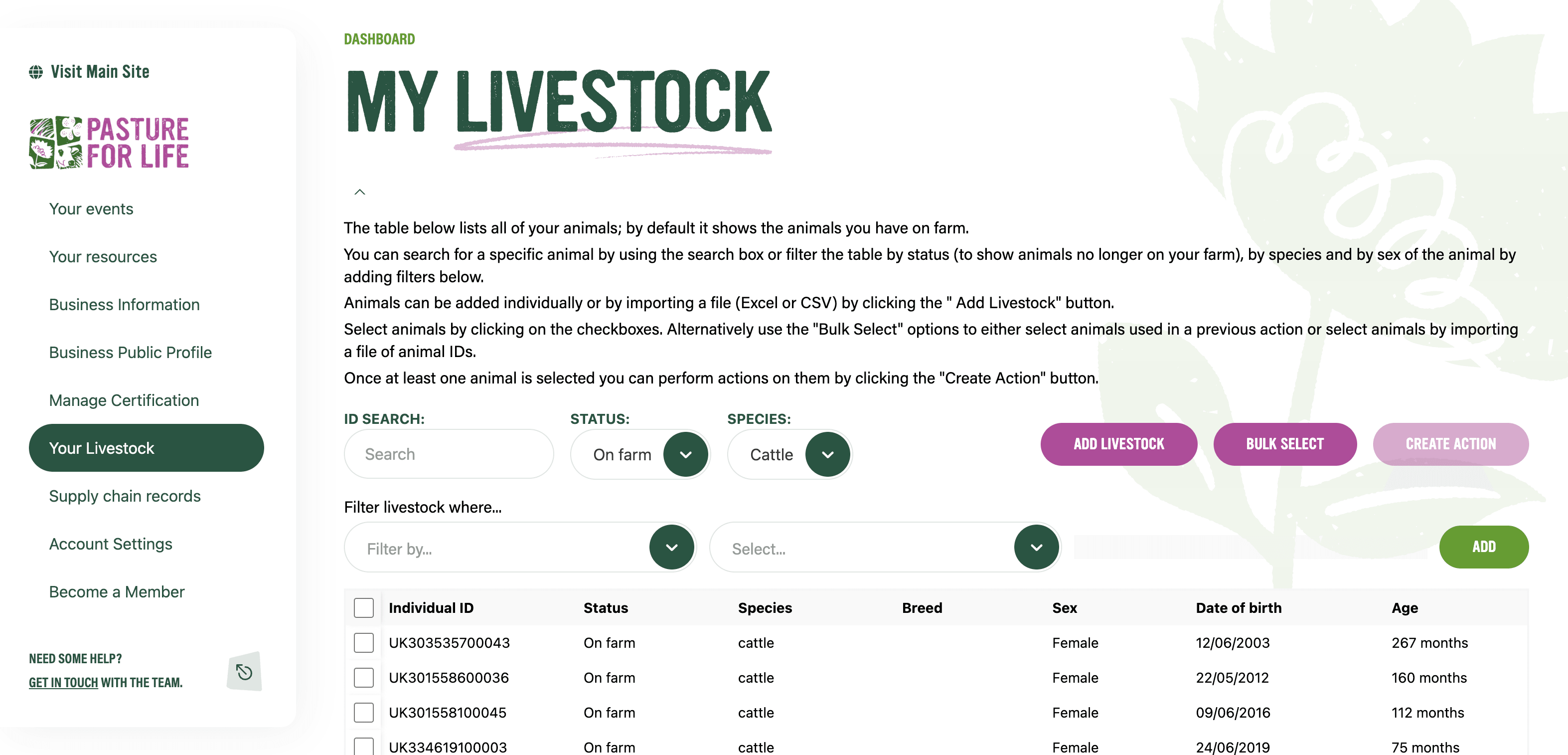 Manage your livestock